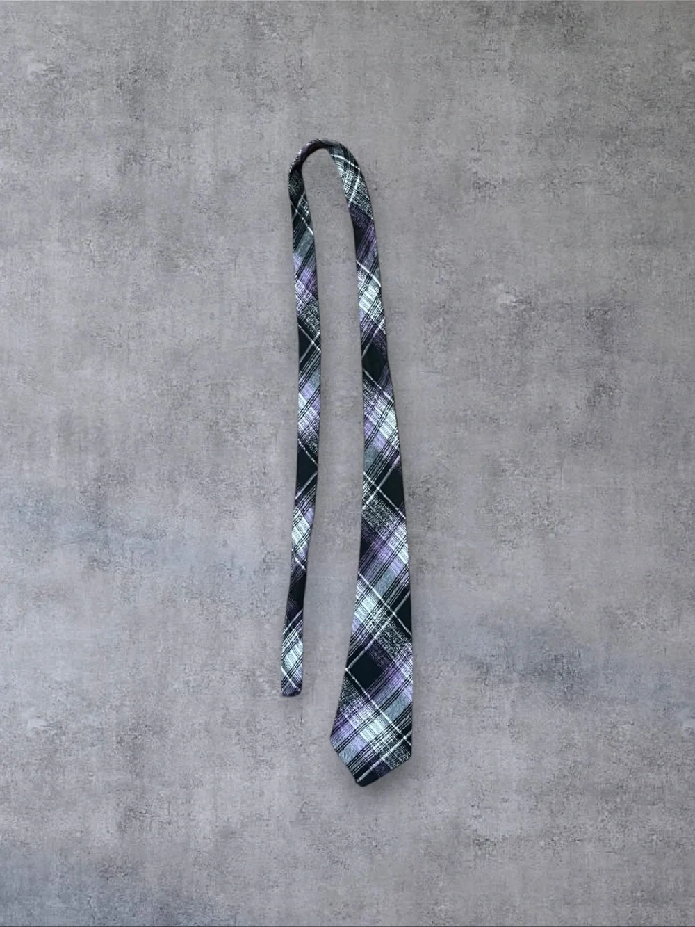 Purple & Black Youth Plaid Tie